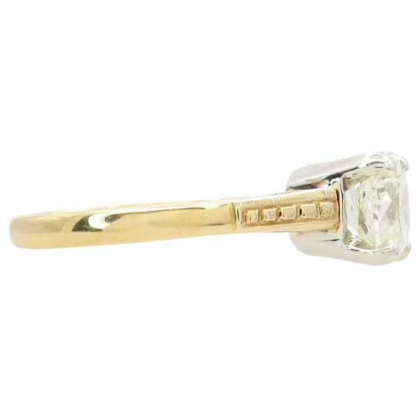 1.28ct Diamond Solitaire Engagement Ring 18K Gold & Platinum side