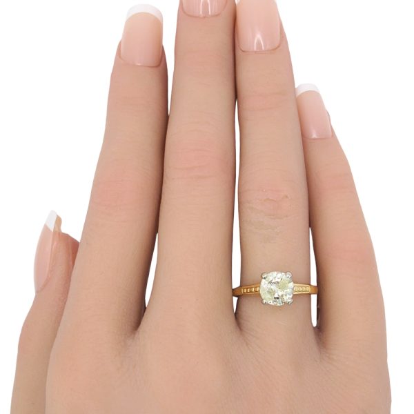 1.28ct Diamond Solitaire Engagement Ring 18K Gold & Platinum worn