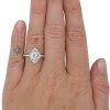 1.38ctw Round Brilliant Kite Shape Diamond Halo Engagement Ring 14K White Gold Modeled