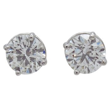 1.50 carat Round Diamond GIA Solitaire Stud Earrings White Gold 83439