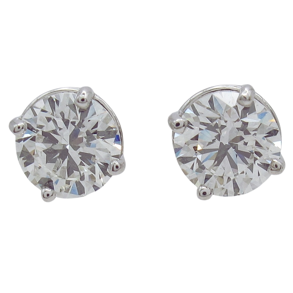 1.47ctw Round Solitaire Diamond Stud Earrings GIA Certified