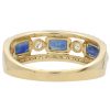 1.59ctw Diamond & Sapphire Band Ring 14K Gold back