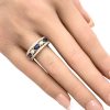 1.59ctw Diamond & Sapphire Band Ring 14K Gold worn