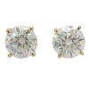 1.75 carat round diamond solitaire earrings yellow gold