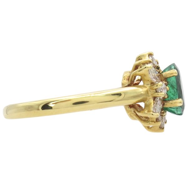 1.75ctw Natural Emerald Ring with Diamond Accents 18K Gold side