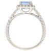1.86ctw Aquamarine Ring with Diamond Halo in 14K White Gold profile