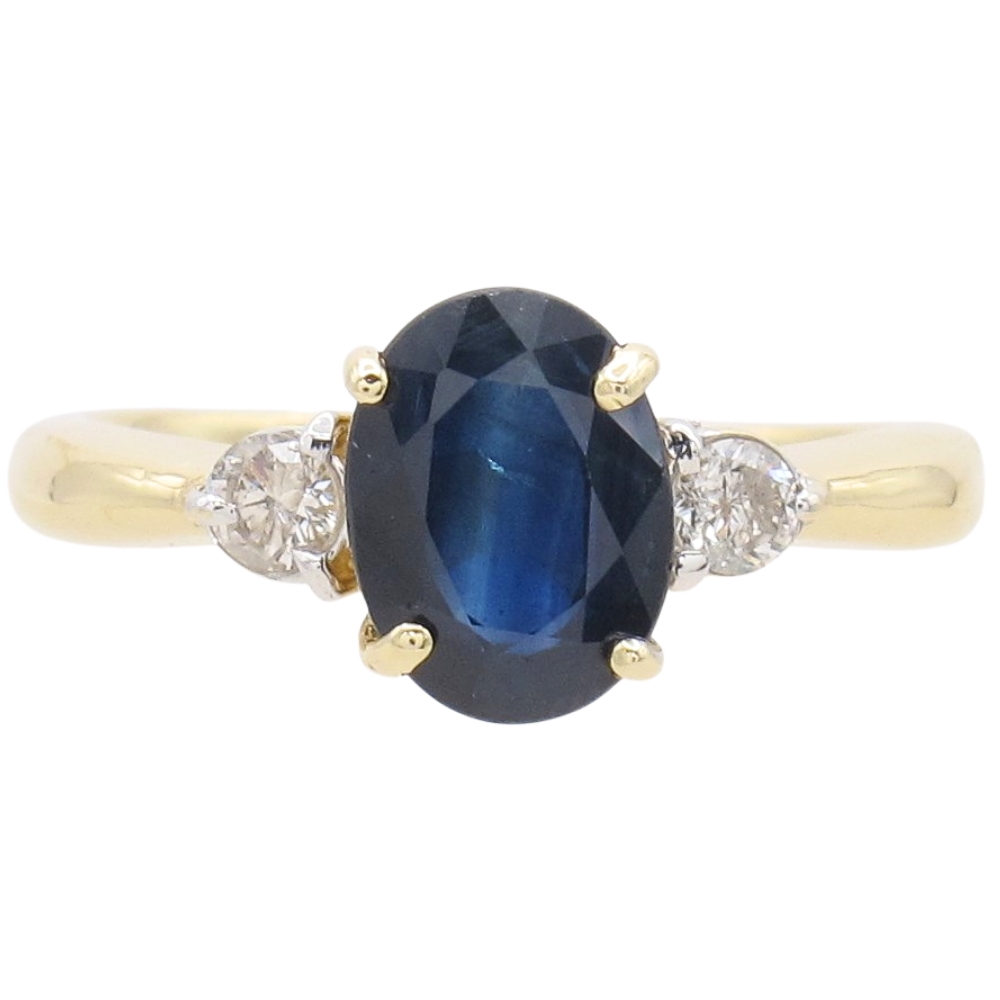 1.99ctw Natural Sapphire Three-Stone Ring 14K Gold