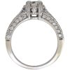 1ctw Round Diamond Milgrain Detailed Engagement Ring in 14K White Gold Profile
