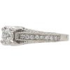 1ctw Round Diamond Milgrain Detailed Engagement Ring in 14K White Gold Side detail
