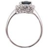 2.17ctw Natural Sapphire Ring with Diamond Halo 14K White Gold top