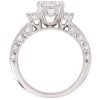 2.39ctw 3-Stone Emerald Cut Diamond Engagement Ring 14K White Gold Side Profile