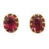 2.40ctw Antique Cushion Cut Ruby Edwardian Earrings 14K Gold