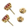 2.40ctw Antique Cushion Cut Ruby Edwardian Earrings 14K Gold side