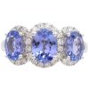 3.27ctw Tanzanite Three-Stone Ring 14K White Gold
