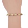 5.33ctw Natural Ruby Line Bracelet 14K Gold worn