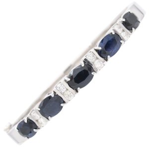 5.95ctw Sapphire Bangle Bracelet 14K White Gold main