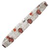 9.12ctw Garnet Filigree Bracelet 14K White Gold