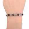 9.12ctw Garnet Filigree Bracelet 14K White Gold worn