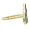 Custom 2 Carat Tourmaline Pear Gemstone Bezel Ring Yellow Gold Asymmetrical Side