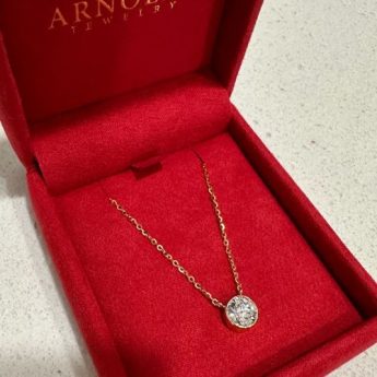 Custom Diamond Solitaire necklace at Arnold Jewelers