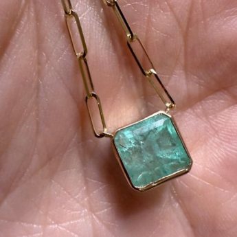 Custom emerald pendant