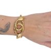 Double Snake Love Knot Victorian Revival Bracelet 18K Yellow Gold Worn