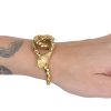 Double Snake Love Knot Victorian Revival Bracelet 18K Yellow Gold Worn Side