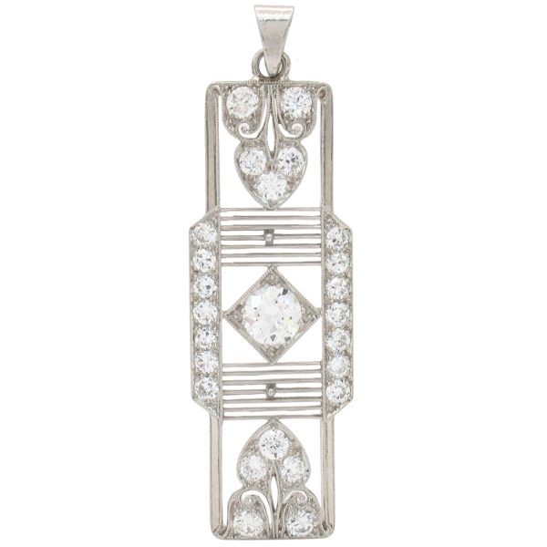 Edwardian 1.74ctw Diamond Pendant Platinum