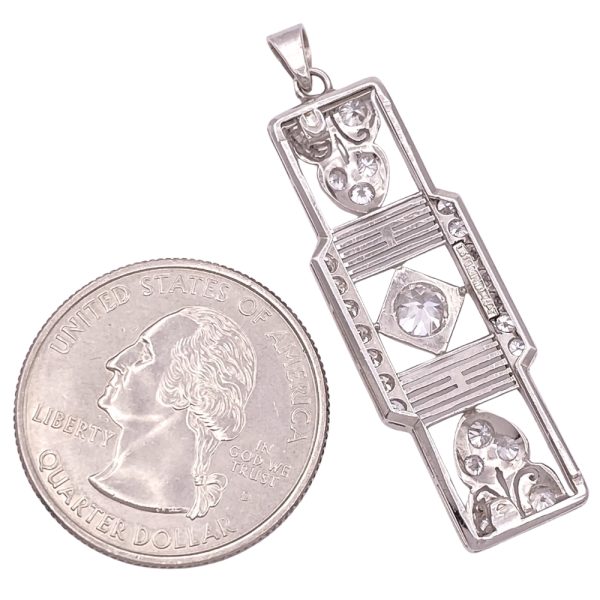 Edwardian 1.74ctw Diamond Pendant Platinum back