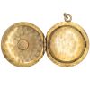 Edwardian Era Round Floral Locket Pendant 14K Gold inside