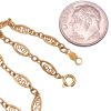 Filigree Link Necklace 14K Gold 24 Length clasp