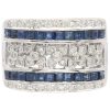 Le Vian 1.41ctw Diamond & Sapphire Wide Band Ring 18K Gold