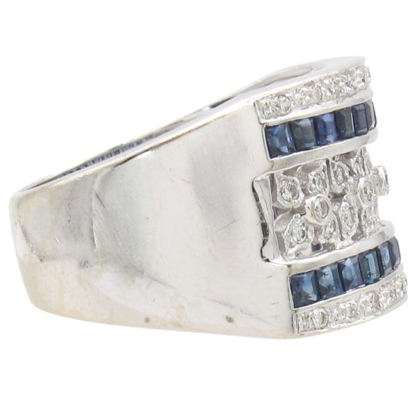 Le Vian 1.41ctw Diamond & Sapphire Wide Band Ring 18K Gold side