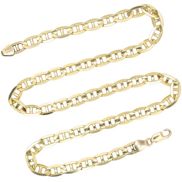 Mariner Link Chain Necklace 14K Gold 20 Length