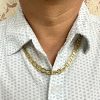 Mariner Link Chain Necklace 14K Gold 20 Length worn
