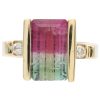 Modernist 5.35ctw Watermelon Tourmaline Ring 14K Gold