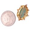 Victorian Era Turquoise Pin Brooch with Seed Pearl Accents 14K Gold size