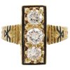 Victorian Revival 0.55ctw Diamond Ring with Black Enamel in 14K Gold