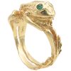 Vintage 0.10ctw Emerald Frog Ring 14K Gold