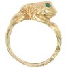 Vintage 0.10ctw Emerald Frog Ring 14K Gold side profile