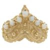 Vintage Opal Bohemian Chevron Ring 14K Gold