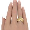 Vintage Opal Bohemian Chevron Ring 14K Gold worn