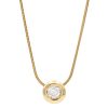 0.50ct Diamond Solitaire Bezel Necklace 14K Gold