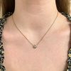 0.50ct Diamond Solitaire Bezel Necklace 14K Gold worn