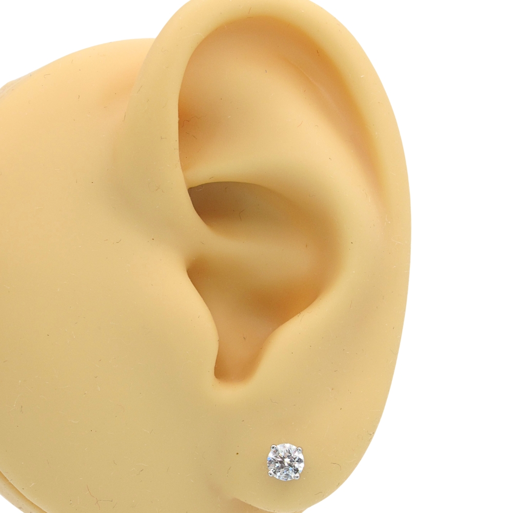 0.50ctw Diamond Stud Earrings 14K White Gold worn 0.50ctw Diamond Stud Earrings 14K White Gold worn