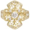 0.64ctw Diamond Cross Filigree Ring 14K Gold