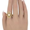 0.64ctw Diamond Cross Filigree Ring 14K Gold worn