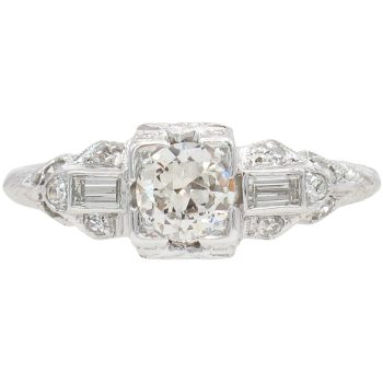 0.69ctw Diamond Edwardian Engagement Ring Platinum