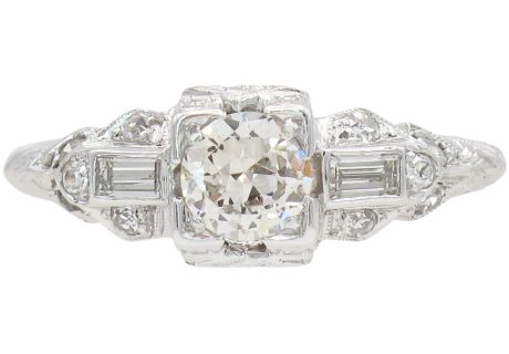 0.69ctw Diamond Edwardian Engagement Ring Platinum