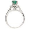 1.04ctw Natural Emerald Ring with Diamond Halo 14K White Gold profile